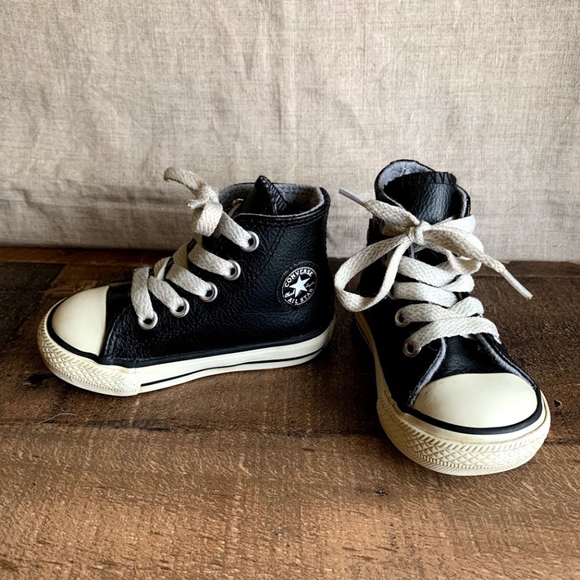 infant black high top converse